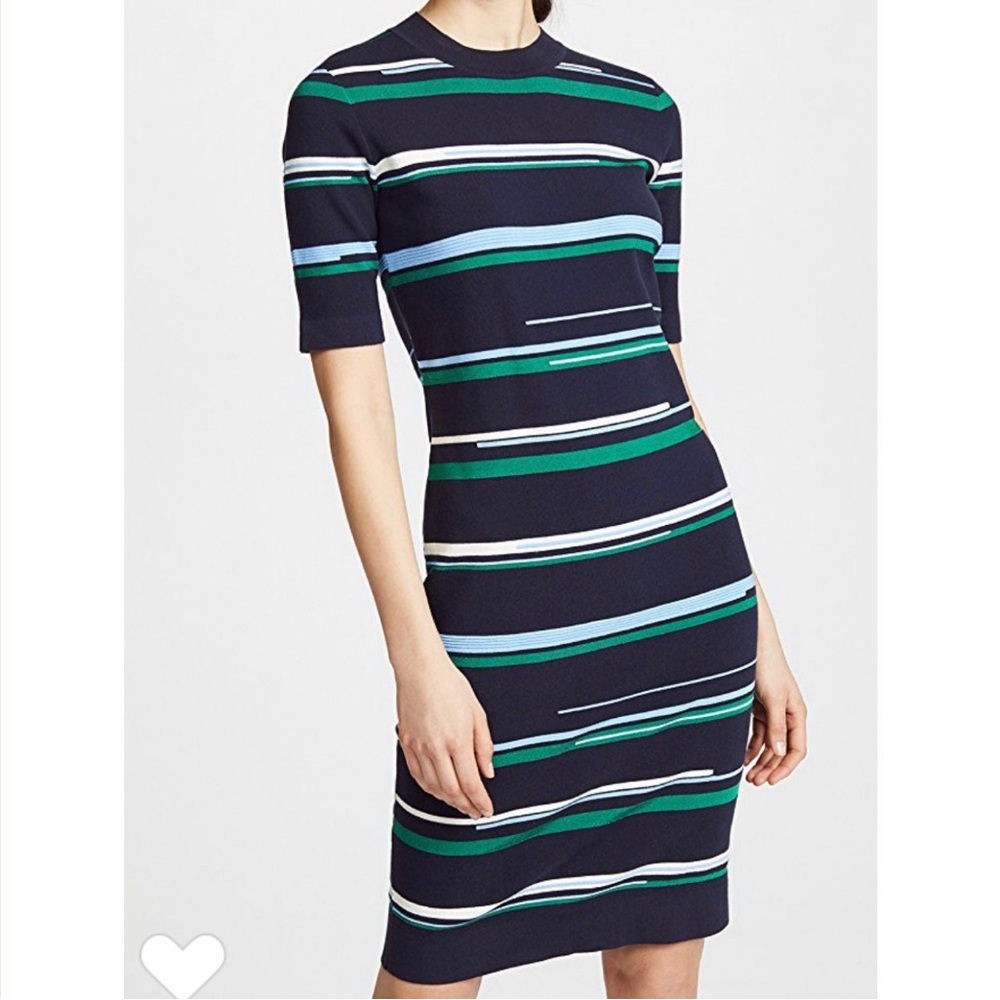 Grey Jason Wu Stripes Knit Midi‎ Dress